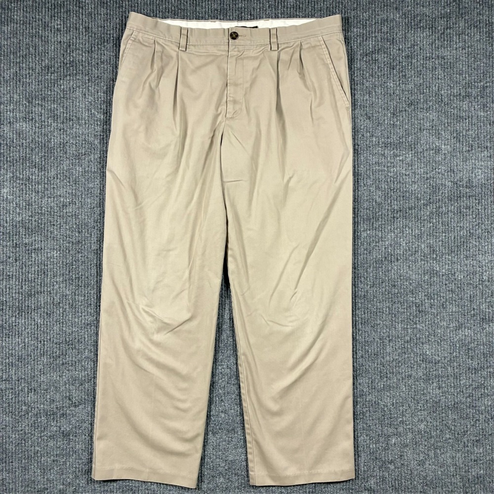 Dockers D3 Mens Dress Pants Size 38x32 Beige Classic Fit Pleated Front Mid Rise